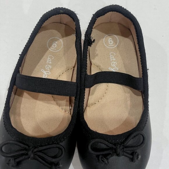 Cat & Jack Girls Mary Jane Size 6 Ballet Slip On Shoes Black Pink LOT of 2 - Picture 5 of 6